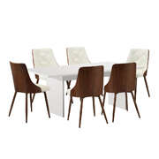 6-Seater Dining Table Set Wood Rectangular and Chairs Modern DiningPro