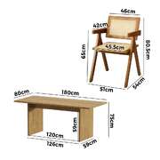 180cm Rectangular Dining Table with 6PCS Dining Chairs Wooden Walnut