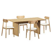 Wooden 4-Seater Dining Table and Chairs Set Modern Kitchen or Dining Room