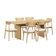 Wooden 6-Seater Dining Table and Chairs Set for Kitchen or Dining Room