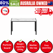 140cm Rectangular Dining Table with Metal Leg White&Black