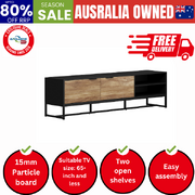 TV Stand Cabinet Entertainment Unit 180cm Black&Natural