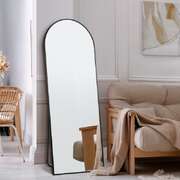 Full Length Mirror Arched 166x60cm Free Standing Black