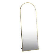 Full Length Mirror Arched Free Standing Gold 166x60cm