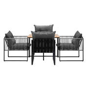 5PCS Outdoor Dining Set Garden Table Chairs with Cushions
