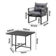 5PCS Outdoor Dining Set Garden Table Sofa Chairs with Cushions