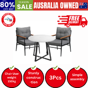 Outdoor Dining Set Patio Furniture 3PCS Garden Lounge Setting