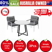 Outdoor Dining Set Patio Furniture 2 Seater Marble Table