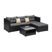 Outdoor Sofa Set 4 Seater Corner Modular Lounge with Cushions for Patio