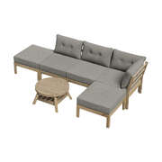 7-Piece Outdoor Lounge Sofa Set Garden Patio Rattan Furniture Grey