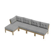 5 Piece Outdoor Sofa Set Lounge Setting Garden - Grey