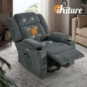 Recliner Chair Lift Heated Massage Armchair with USB Charging Ports