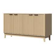 Buffet Sideboard Storage Cabinet 4 Doors Cupboard Natural
