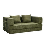 Convertible Loft Sofa Bed Futon Pull Out Couch Chenille Green