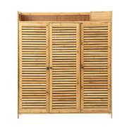 Shoe Storage Cabinet Rack Organiser Shelf 3 Doors Adjustable