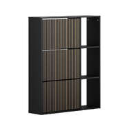 Shoe Rack Storage Cabinet with Display Shelves Black