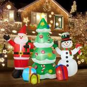 2.4M Set of 3 Christmas Inflatables with LED Lights Holiday Outdoor Decor