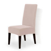 2x Stretch Corduroy Dining Chair Cover Seat Covers Protectors Slipcovers Beige