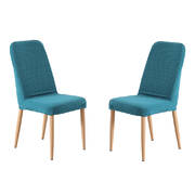 2x Dining Chair Covers Slipcover Green