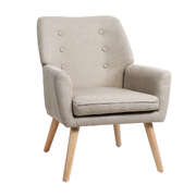 Armchair Linen Fabric Beige