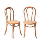 Dining Chair Solid Wooden Chairs Ratan Seat Beige