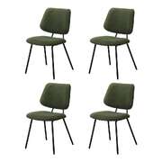 4x Dining Chair Vintage Retro Polyester Padded Green