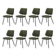 8x Dining Chair Vintage Retro Polyester Padded Green