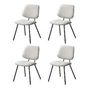 4x Dining Chair Vintage Retro Polyester Padded White