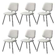 6x Dining Chair Vintage Retro Polyester Padded White