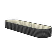 Set of 3 Galvanised Steel Garden Beds 320x80x56cm