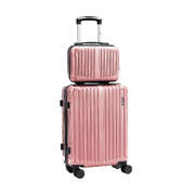 2PCS Luggage Suitcase Trolley Set Carry On TSA Hard Case Pink