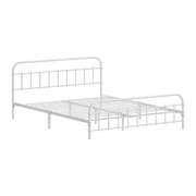 Bed Frame Metal Queen Size Bed Platform White