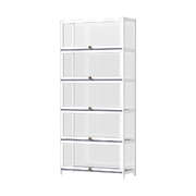 Display Cabinet 5 Tiers Clear Door White