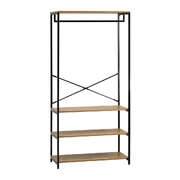 Open Wardrobe with Hanging Rail Metal 4 shelves