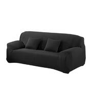 Easy Fit Couch Sofa Slipcovers 4 Seater Black