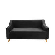 Sofa Covers 2 Seater High Stretch Black