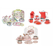 3 ASSORTED 15PCS TIN TEA SET IN CARRYCASE