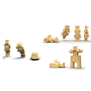 Price For 3 Assorted Mixed Wooden Transformers Small