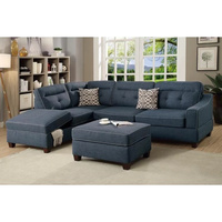 Fabric Lounge | Chaise Lounge | Arundel 3.5 Seater (Dark Blue)