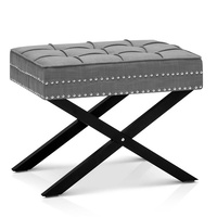 Fabric Foot Stool - Grey