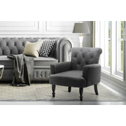 Artiss French Lorraine Chair Retro Wing - Grey