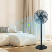 Portable Pedestal Floor Fan with 2 Heights and 3 Speeds
