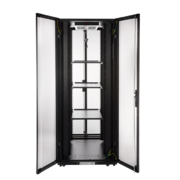 Deep Server Rack with Bi-Fold Mesh Door 