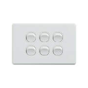 Classic 6 Gang Switch 250V 16AX - Horizontal