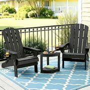 Adirondack Chair Table Set HDPE Folding Outdoor | EXTG