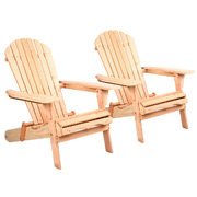 Patio Furniture Outdoor Chairs Beach Chair Wooden Adirondack Garden Lounge 2PC