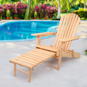 Outdoor Chairs - Natural Wood Sun Lounge