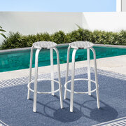 2-Piece Aluminum Outdoor Bar Stools - Patio Bistro Chairs