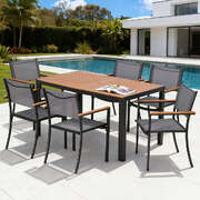 7pcs outdoor dining set table and chairs patio garden furniture bistro set