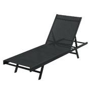 Steel Beach Chair Patio Lounger Black